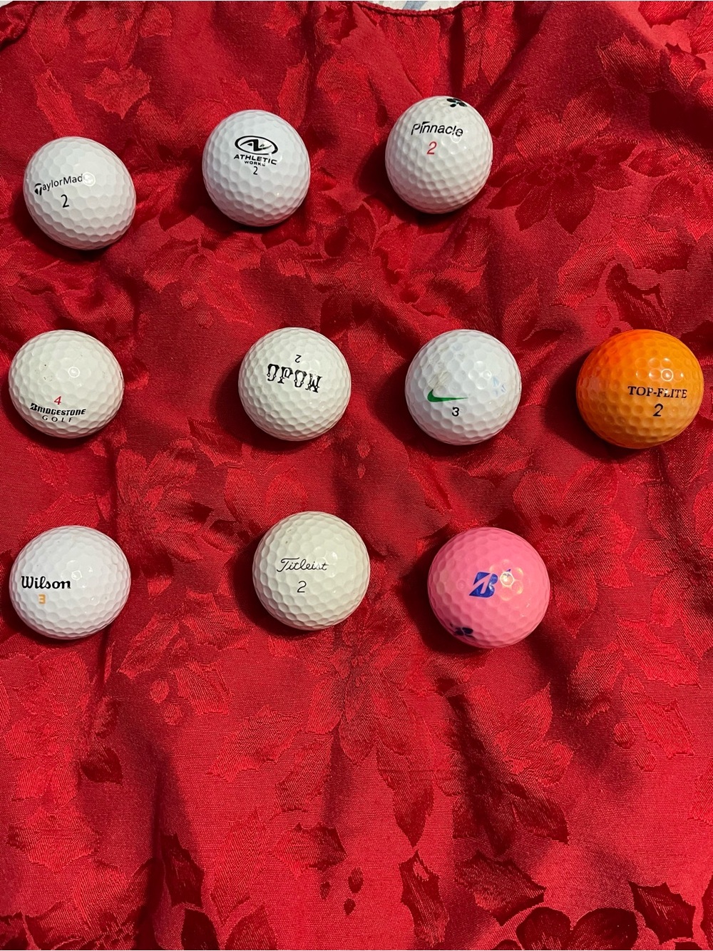 Mixed Brand Golf Balls Pack - White, Pink, Orange